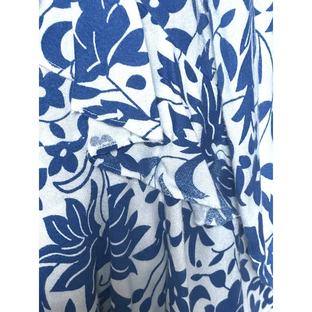 Free‎ People Rebecca Ruffle Cottagecore Dress Whimsy Blue White XS